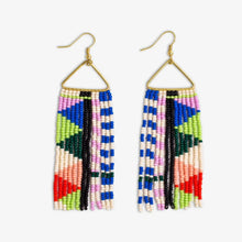  Brooke Mixed Checks and Triangles Beaded Fringe Earrings by Ink + Alloy at Confetti Gift and Party