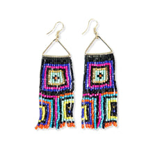  Brooke Squares Beaded Fringe Earrings by Ink + Alloy at Confetti Gift and Party