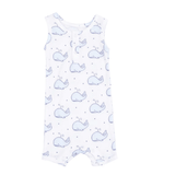 Bubbly Whale Blue Ribbed Sleeveless Shortie Romper by Angel Dear at Confetti Gift and Party Tuscaloosa Alabama