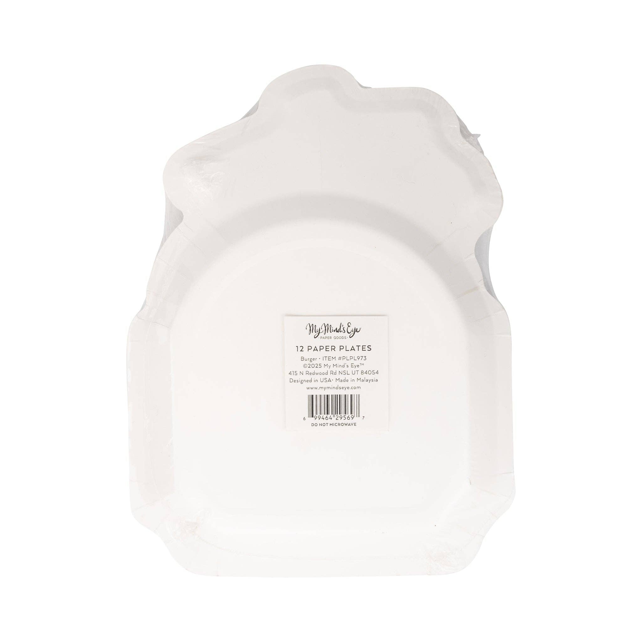 Burger Shaped Plate (8 ct) by My Mind’s Eye at Confetti Gift and Party Tuscaloosa Alabama