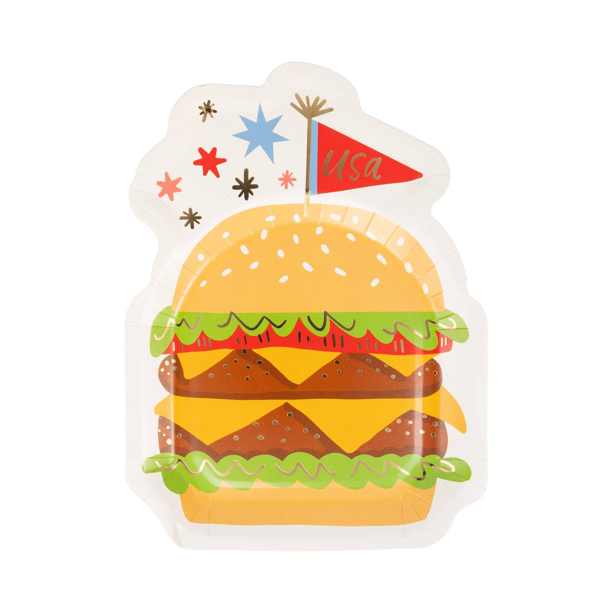 Burger Shaped Plate (8 ct) by My Mind’s Eye at Confetti Gift and Party Tuscaloosa Alabama