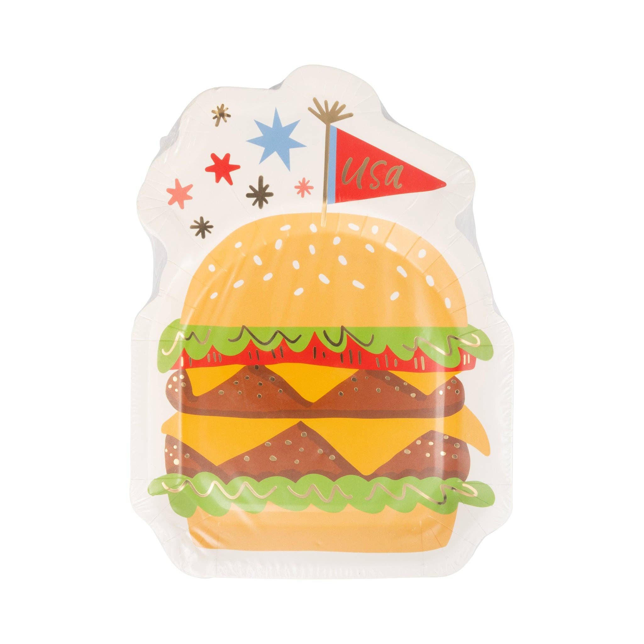 Burger Shaped Plate (8 ct) by My Mind’s Eye at Confetti Gift and Party Tuscaloosa Alabama