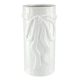Large White Ceramic Bow Vase