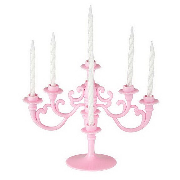 Cake Topper With Candles Candelabra - Pink by Creative Brands at Confetti Gift and Party