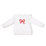 Candy Canes - Ruffle Shoulder Waffle Sweatshirt by Angel Dear at Confetti Gift and Party Tuscaloosa Alabama