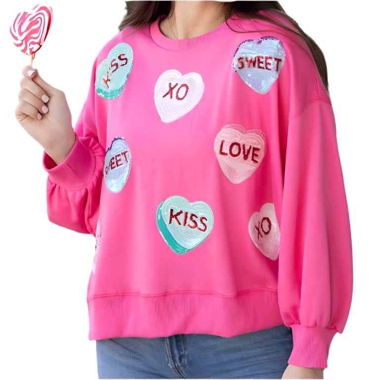 Candy Hearts - Adult Sweatshirt by Mary Square at Confetti Gift and Party Tuscaloosa Alabama