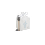 Canvas cross plaque handprint kit in gift bag with foam brush and blue paint pod, keepsake size 4.5 inches