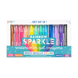Rainbow Sparkle: Watercolor Gel Crayons Set of 12