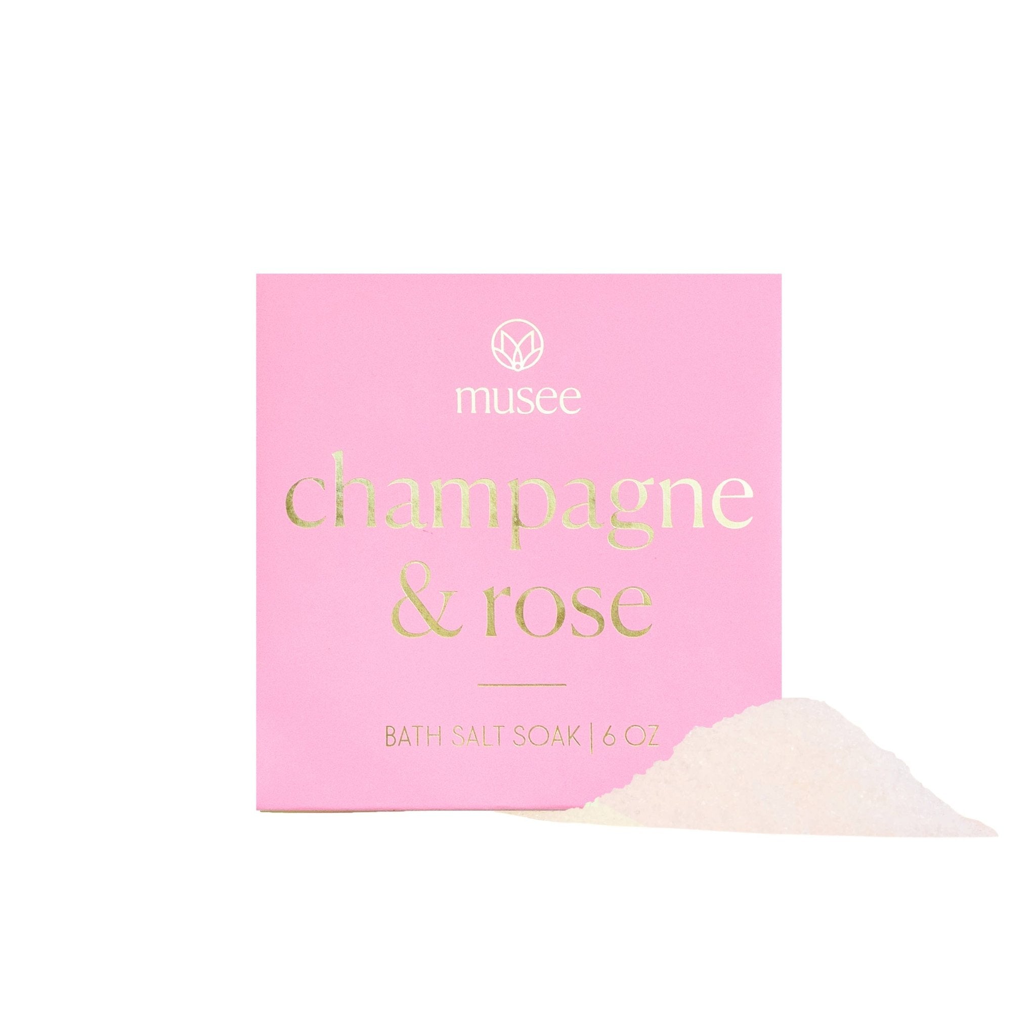 Champagne & Rose Mini Bath Salt Soak by Musee Bath at Confetti Gift and Party Tuscaloosa Alabama