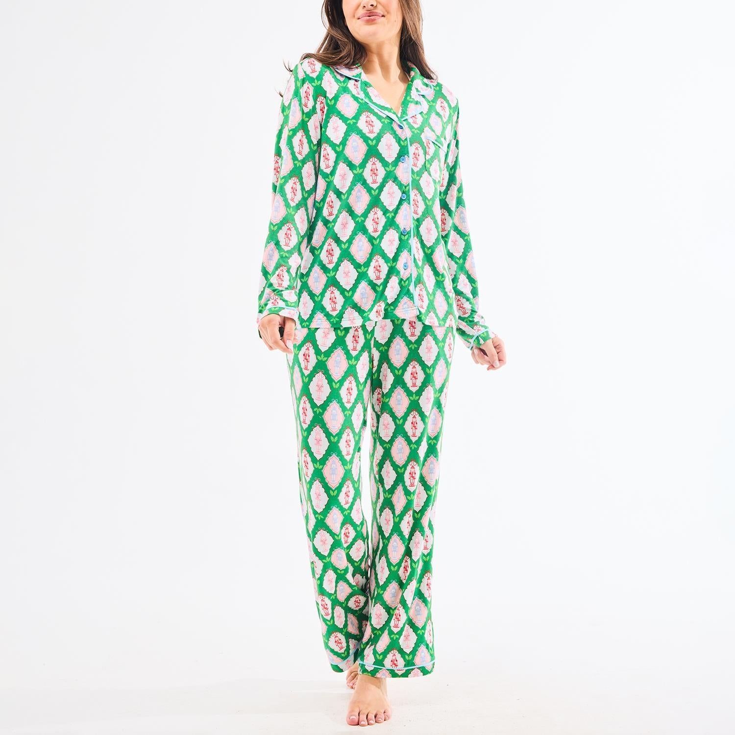 Charlotte Pajama Pant Set (Long Sleeve) - Christmas Calvary by Mary Square at Confetti Gift and Party Tuscaloosa Alabama
