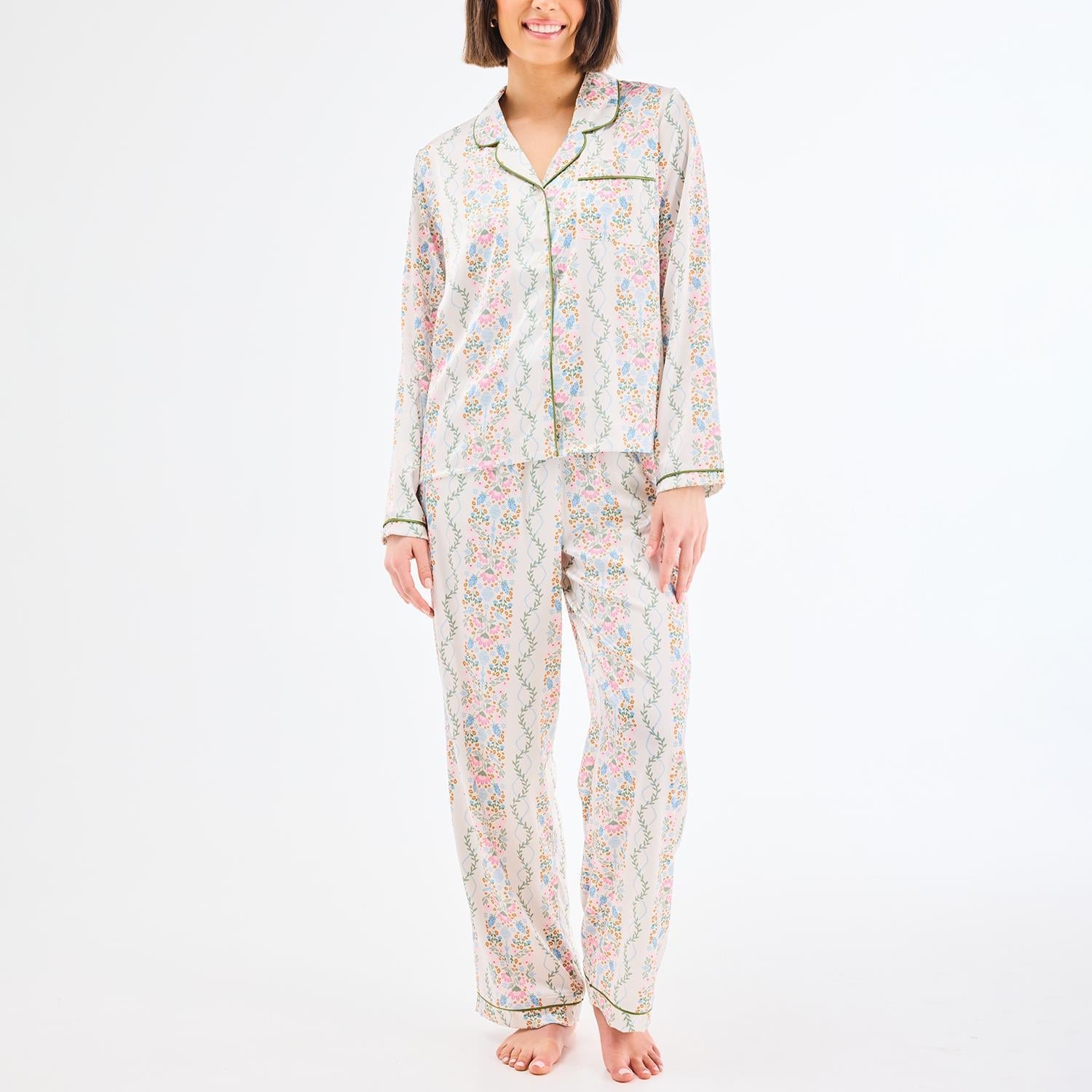 Charlotte Pajama Pant Set (Long Sleeve) - Ivy Lane Ivory by Mary Square at Confetti Gift and Party Tuscaloosa Alabama