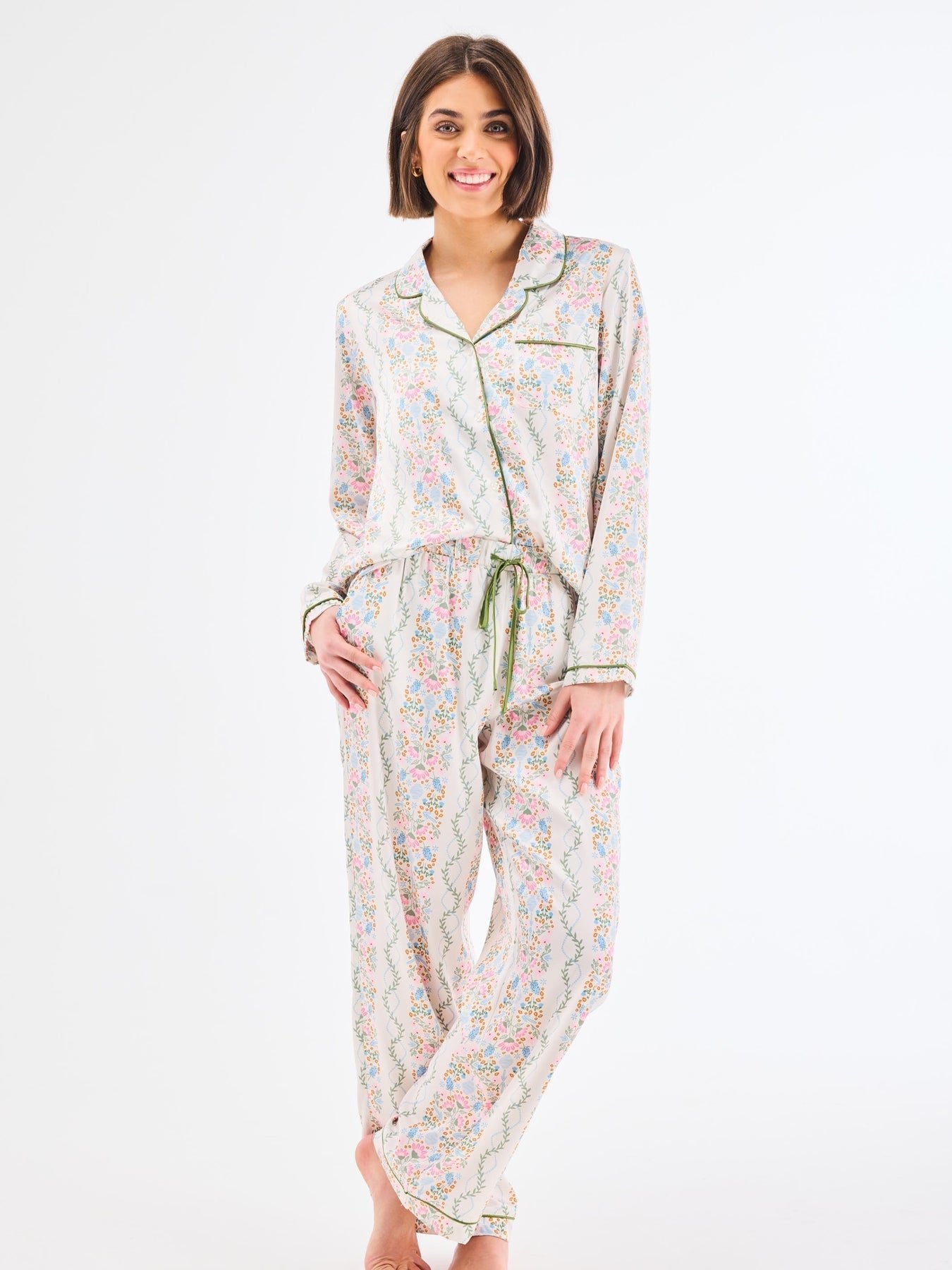 Charlotte Pajama Pant Set (Long Sleeve) - Ivy Lane Ivory by Mary Square at Confetti Gift and Party Tuscaloosa Alabama