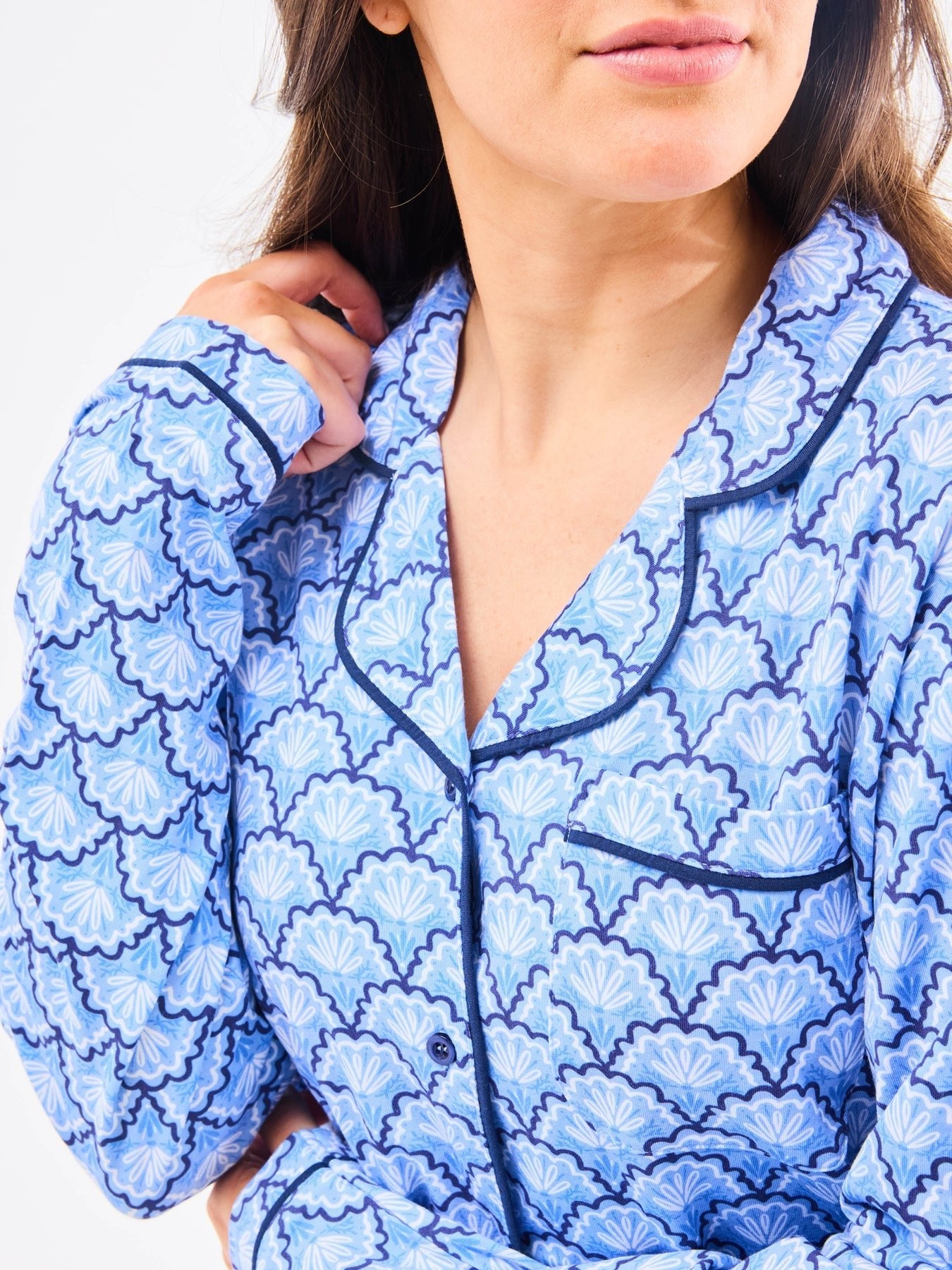 Charlotte Pajama Pant Set (Long Sleeve) - Second Glance Blue by Mary Square at Confetti Gift and Party Tuscaloosa Alabama