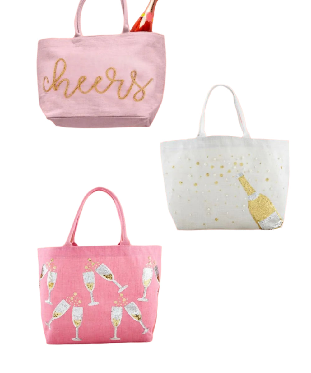 Cheers Sparkle Tote by Mud Pie at Confetti Gift and Party Tuscaloosa Alabama