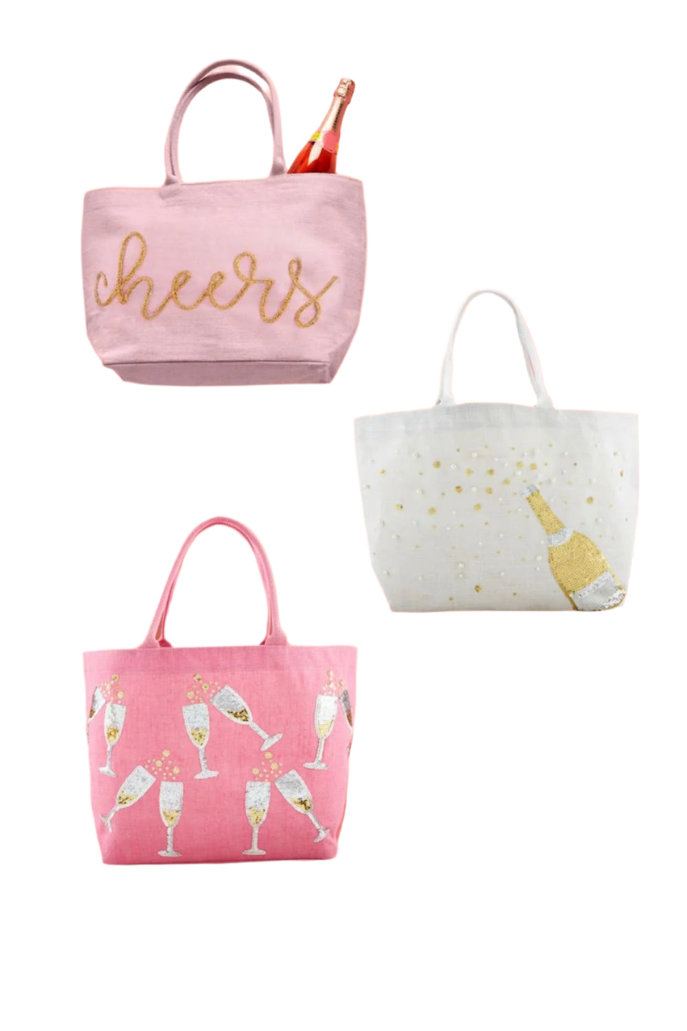 Cheers Sparkle Tote by Mud Pie at Confetti Gift and Party Tuscaloosa Alabama