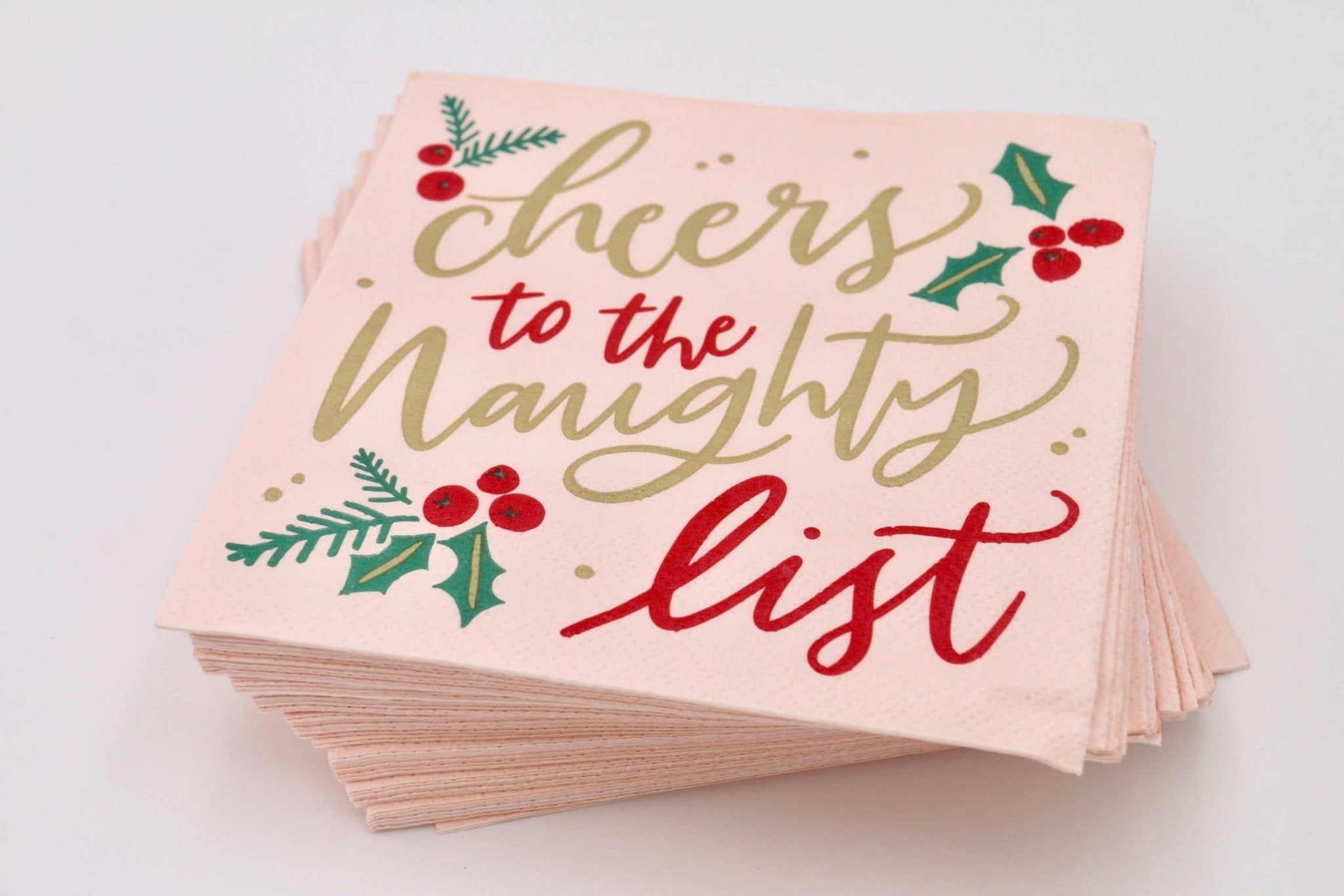 Cheers to the Naughty List - cocktail napkins by Soiree - Sisters at Confetti Gift and Party Tuscaloosa Alabama