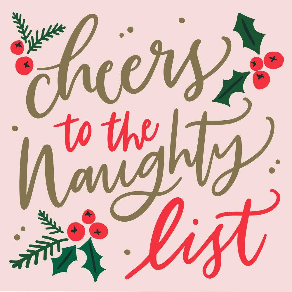 Cheers to the Naughty List - cocktail napkins by Soiree - Sisters at Confetti Gift and Party Tuscaloosa Alabama