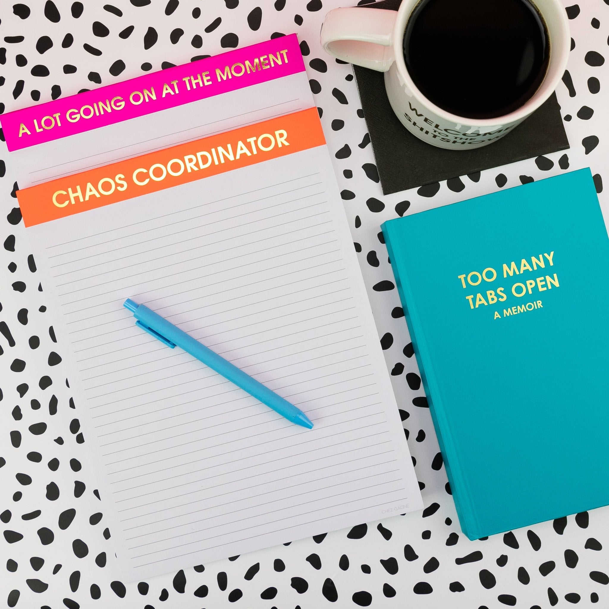 Chez Gagné - A Lot Going On At The Moment - Large Memo Lined Notepad by Chez Gagné at Confetti Gift and Party Tuscaloosa Alabama