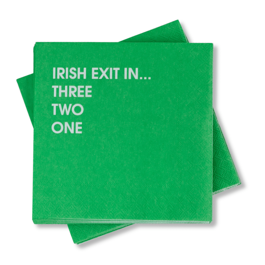 Chez Gagné - Irish Exit - Funny Cocktail Napkins by Chez Gagné at Confetti Gift and Party Tuscaloosa Alabama