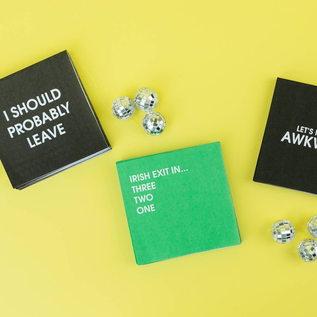 Chez Gagné - Irish Exit - Funny Cocktail Napkins by Chez Gagné at Confetti Gift and Party Tuscaloosa Alabama