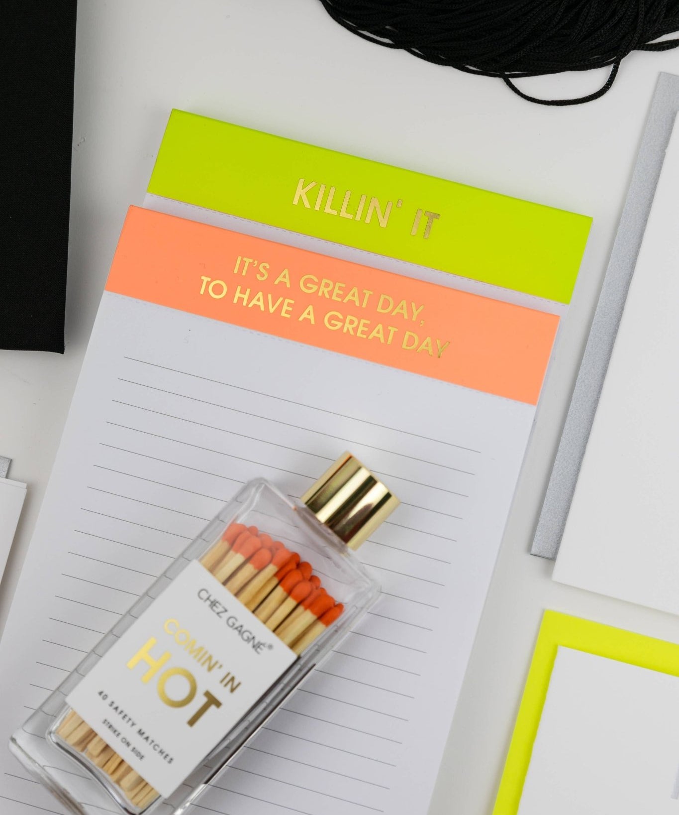 Chez Gagné - It's A Great Day, To Have A Great Day - Lined Notepad - Perforated Sheets - Bright Orange by Chez Gagné at Confetti Gift and Party Tuscaloosa Alabama