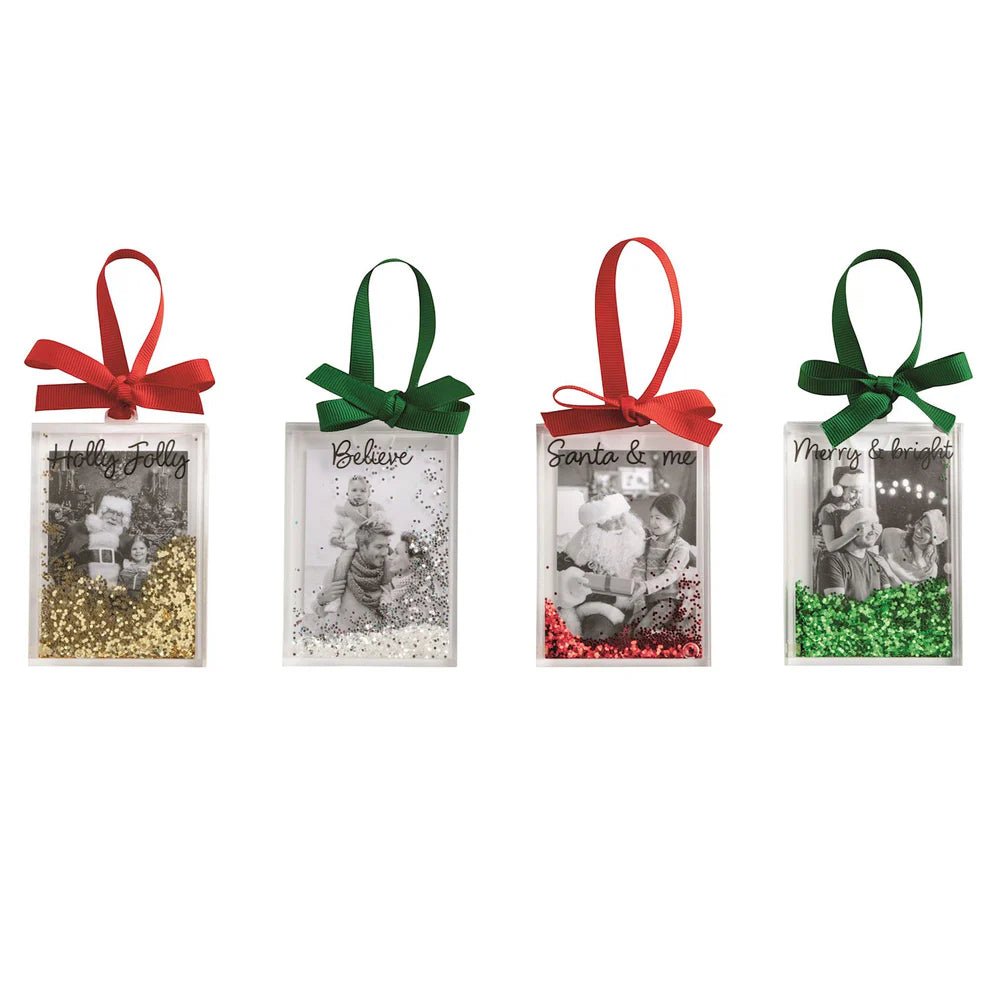 Christmas Glitter Photo Ornaments by Mud Pie at Confetti Gift and Party Tuscaloosa Alabama