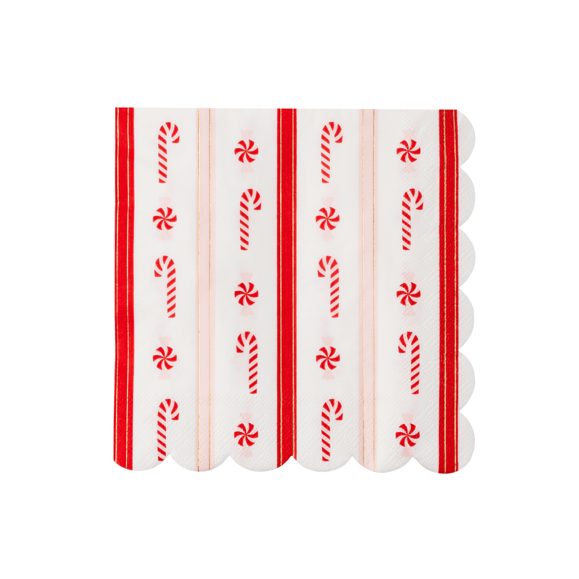 Christmas Peppermint Candy Large Scalloped Napkins by Bonjour Fête at Confetti Gift and Party Tuscaloosa Alabama