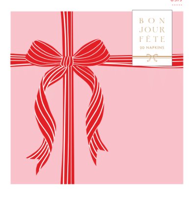 Christmas Peppermint Large Bow Napkins by Bonjour Fête at Confetti Gift and Party