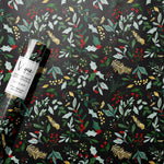 Christmas Watercolor Greenery Black Wrapping Paper Roll by Vivie and Ash at Confetti Gift and Party Tuscaloosa Alabama