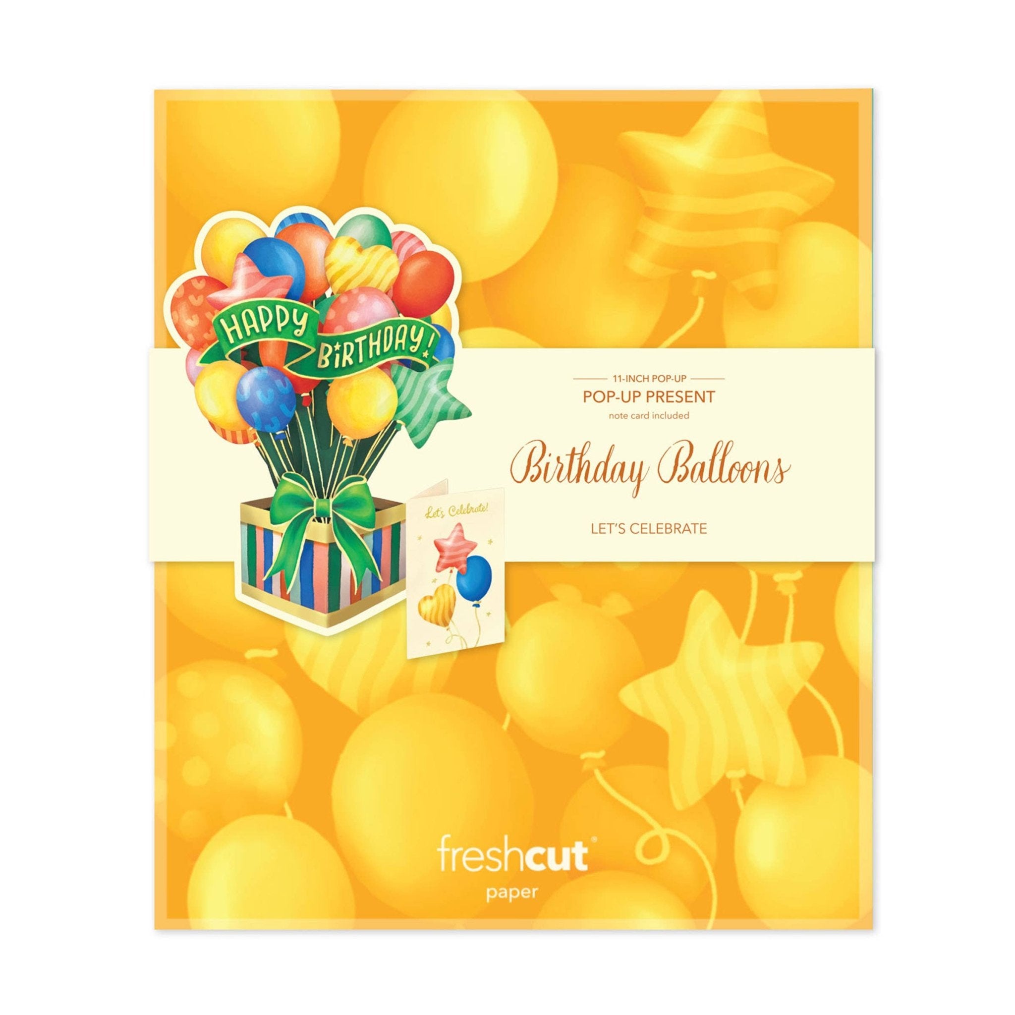 Classic Birthday Balloons Pop Up Greeting Card by FreshCut Paper LLC at Confetti Gift and Party Tuscaloosa Alabama