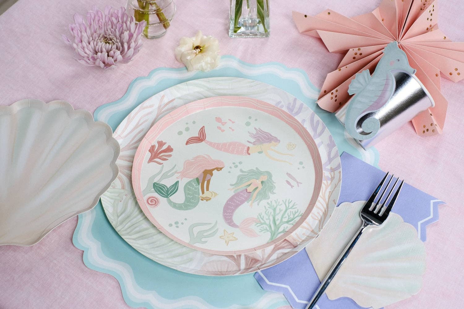Coastal Coral Paper Dinner Plates by Gatherings by Curated Paperie at Confetti Gift and Party Tuscaloosa Alabama