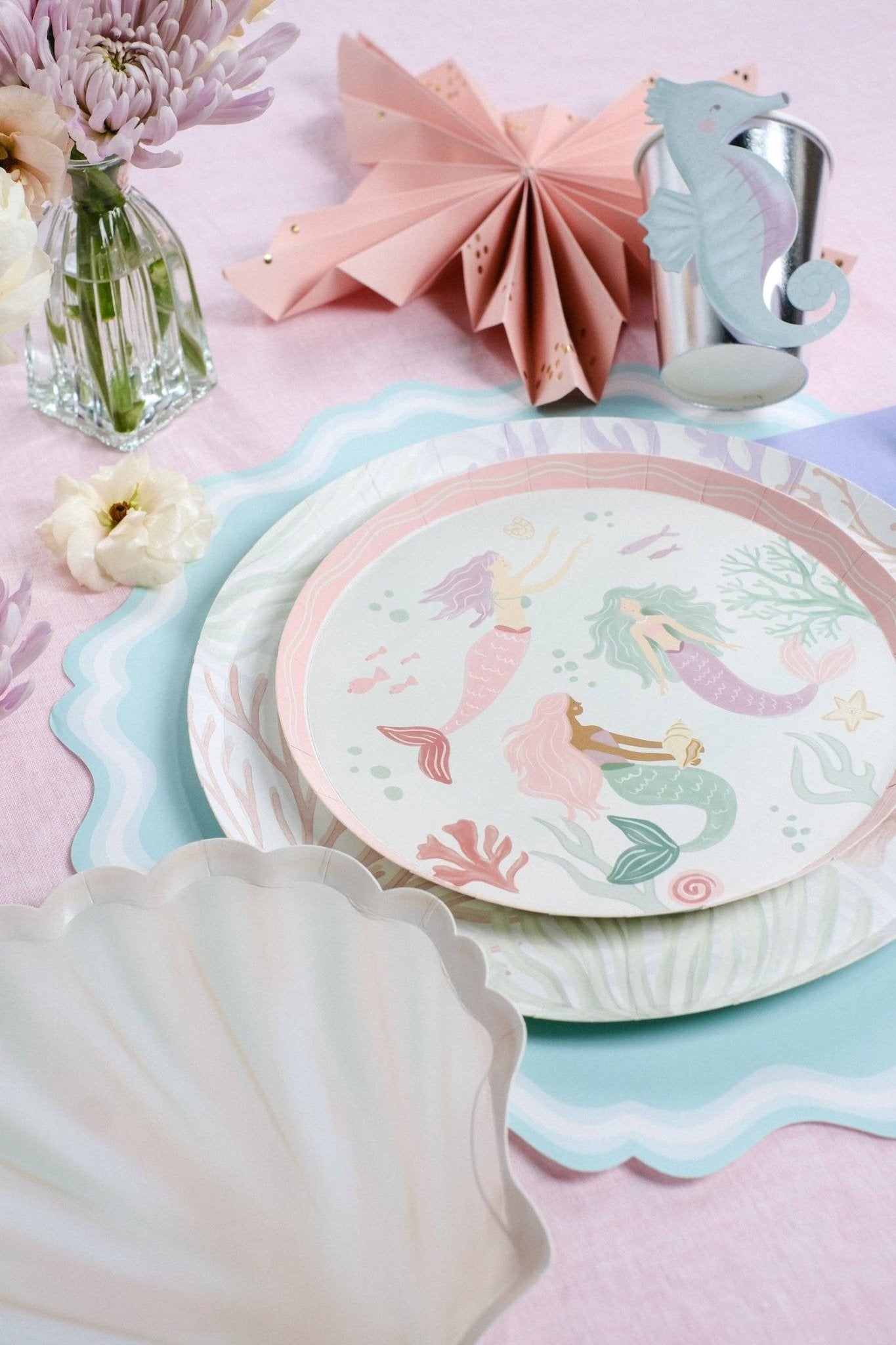 Coastal Coral Paper Dinner Plates by Gatherings by Curated Paperie at Confetti Gift and Party Tuscaloosa Alabama