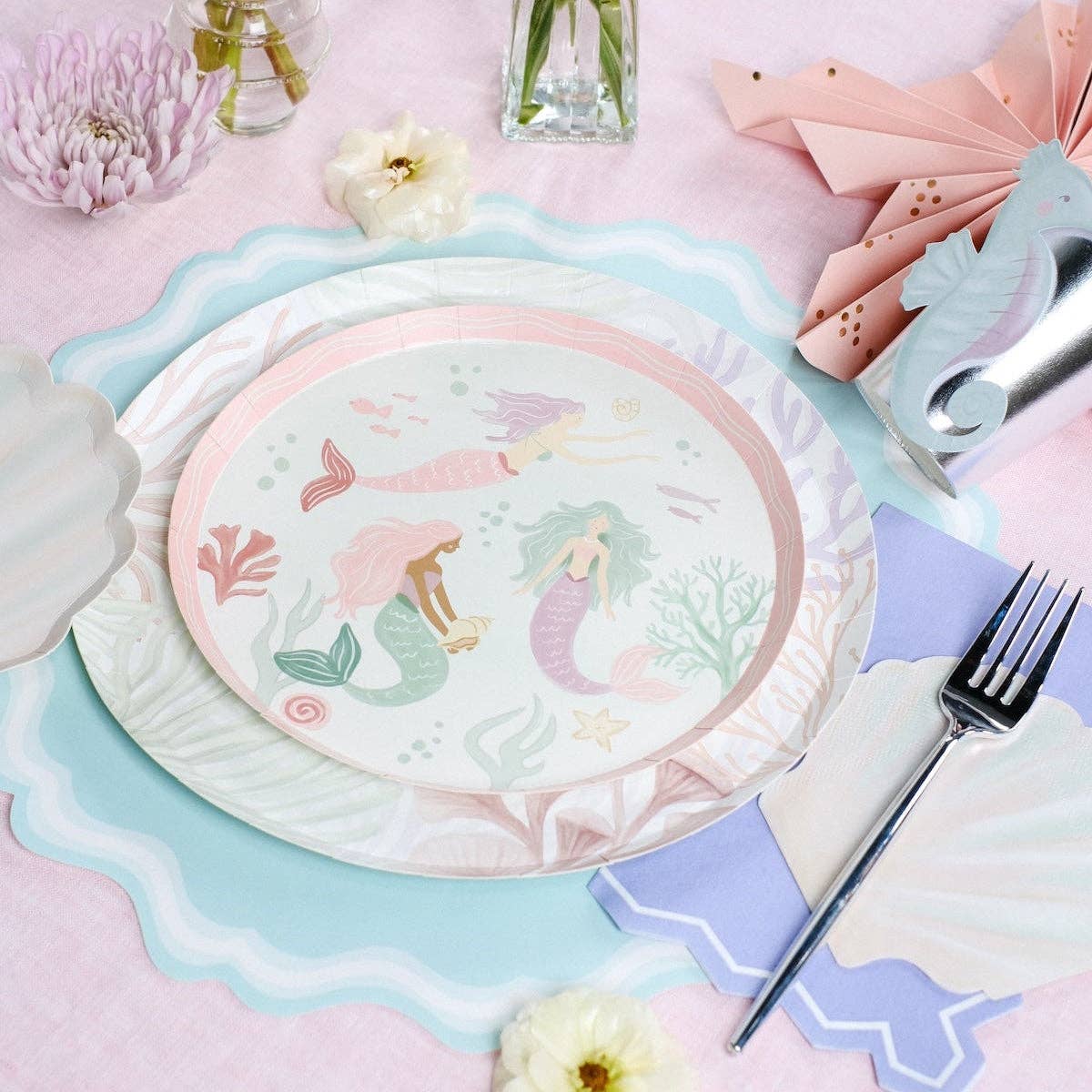 Coastal Coral Paper Dinner Plates by Gatherings by Curated Paperie at Confetti Gift and Party Tuscaloosa Alabama