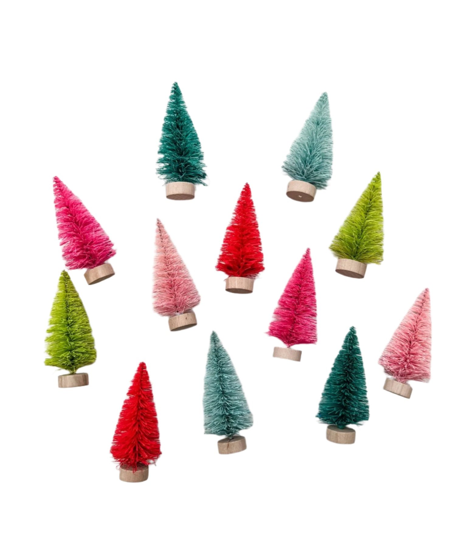 Colorful Bottle Brush Trees - Set of 12 by Trim & Twine at Confetti Gift and Party Tuscaloosa Alabama