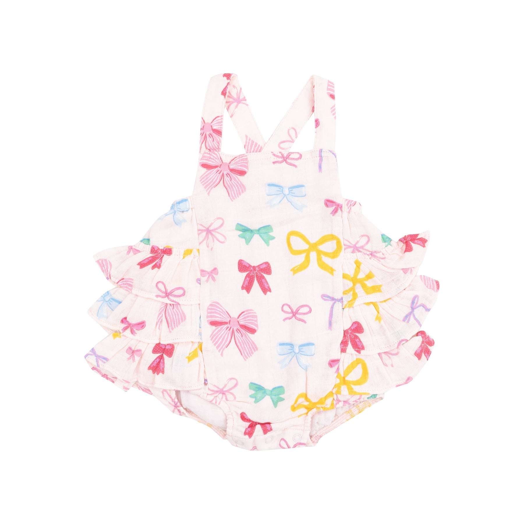 Colorful Bows Ruffle Strap Smocked Top And Diaper Cover by Angel Dear at Confetti Gift and Party Tuscaloosa Alabama