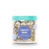 Jar of Candy Club confetti drops on a white background