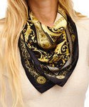 Cream Scarf with Black and Gold Border by Golden Stella at Confetti Gift and Party Tuscaloosa Alabama