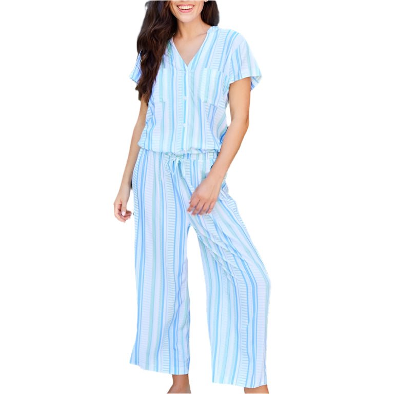 Cropped Pant Set Serena Simply Striped Green by Mary Square at Confetti Gift and Party Tuscaloosa Alabama