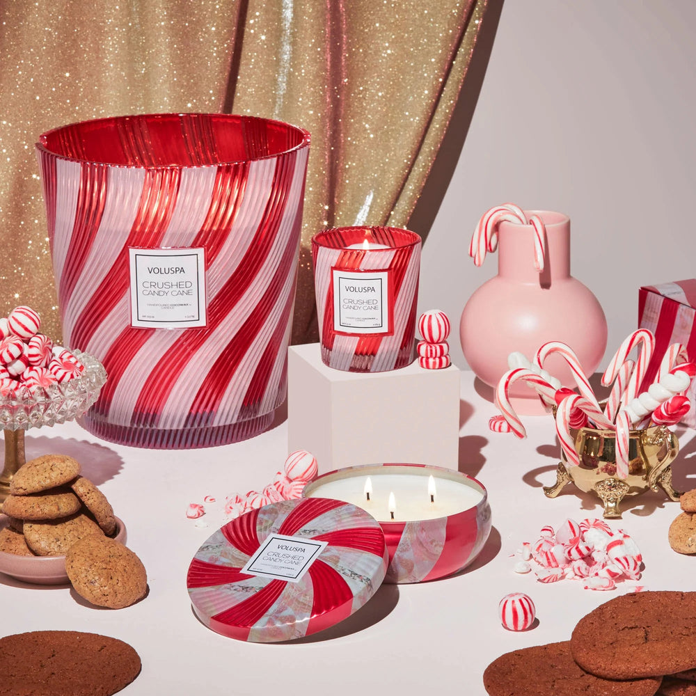 Crushed Candy Cane 3 Wick Hearth by Voluspa at Confetti Gift and Party