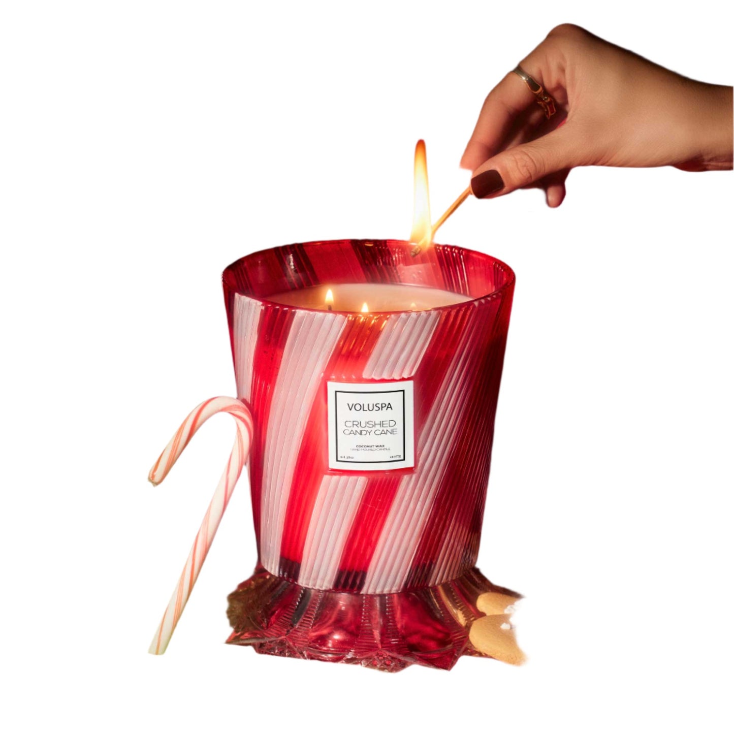 Crushed Candy Cane 3 Wick Hearth by Voluspa at Confetti Gift and Party