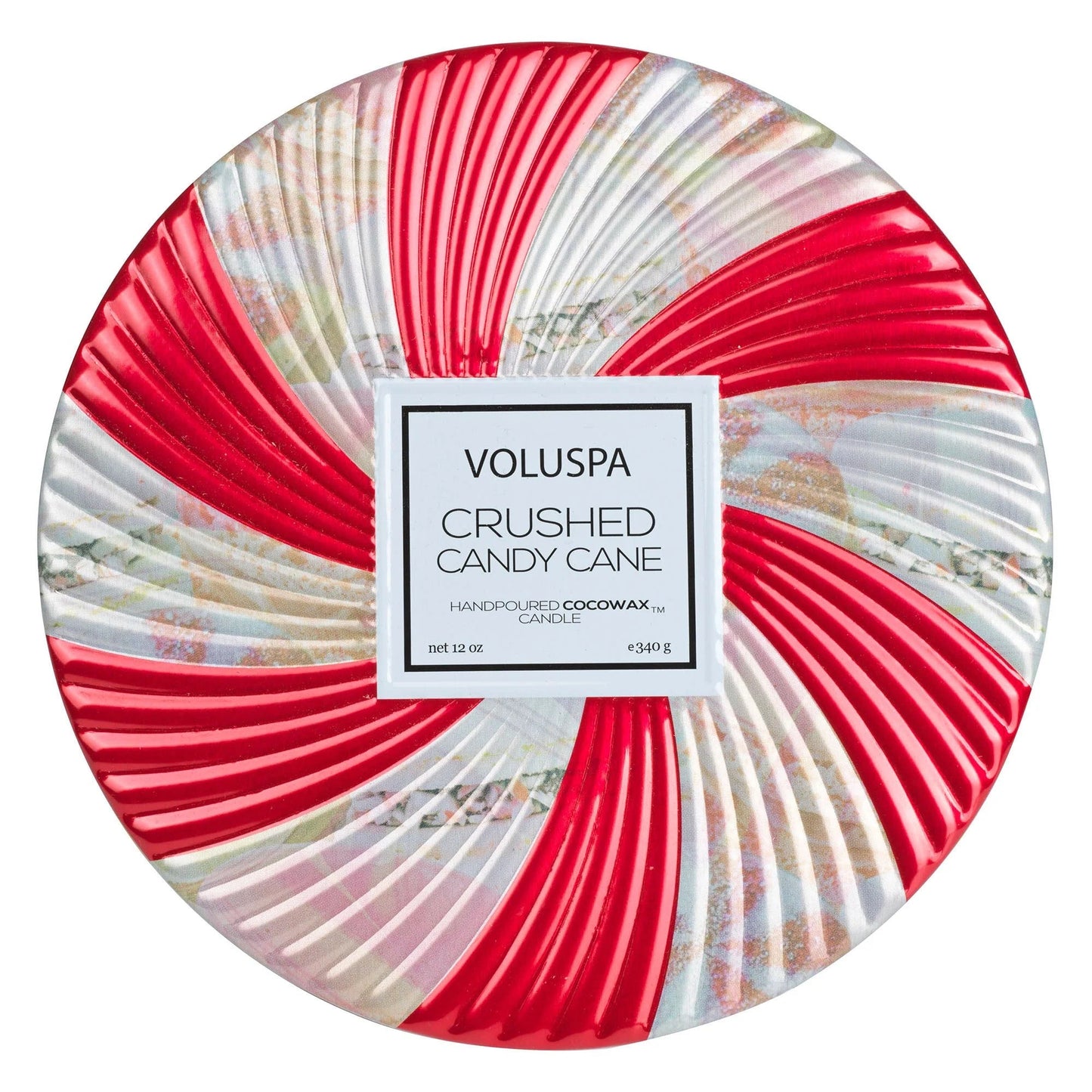 Crushed Candy Cane 3 Wick Tin by Voluspa at Confetti Gift and Party