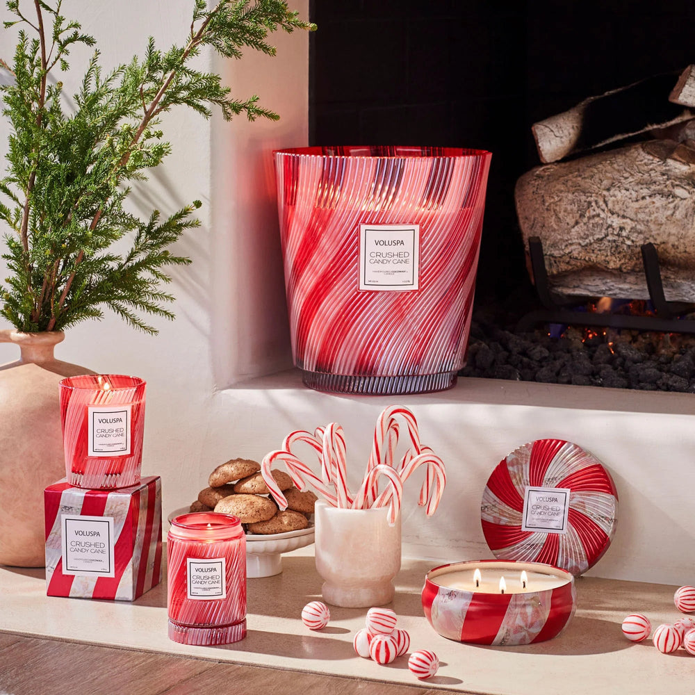 Crushed Candy Cane 3 Wick Tin by Voluspa at Confetti Gift and Party