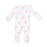 Angel Dear Pretty Bows Ruffle Sleeve Zipper Footie