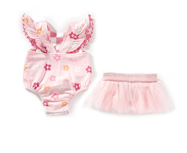Daisy/Check Tutu Reversible Swimsuit by Mud Pie at Confetti Gift and Party Tuscaloosa Alabama