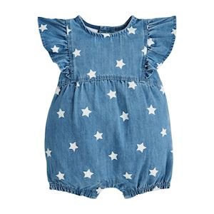 Denim Star Romper by Mud Pie at Confetti Gift and Party Tuscaloosa Alabama