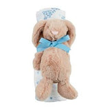 Ditsy Blue Floral Swaddle & Bunny Rattle Set by Mud Pie at Confetti Gift and Party Tuscaloosa Alabama