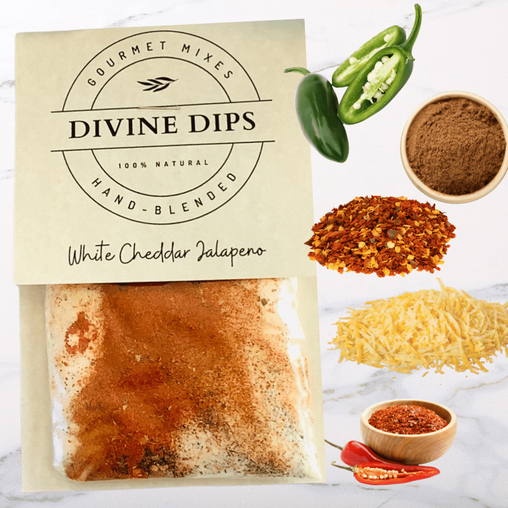 Divine Dips - White Cheddar Jalapeno Seasoning Dip Mix & Cheeseball by Divine Dips at Confetti Gift and Party Tuscaloosa Alabama