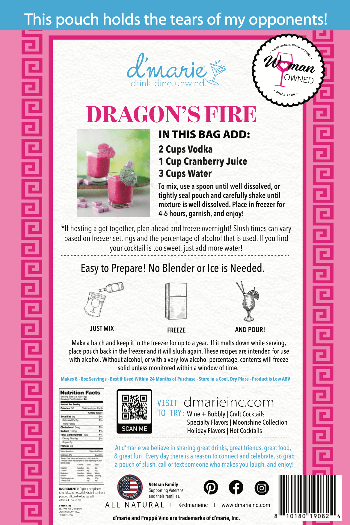 Dragon's Fire Mahjong Cocktail - Ready - To - Freeze Cocktail by D'Marie at Confetti Gift and Party Tuscaloosa Alabama