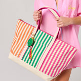 Palm Leaf Bag Charm Key Ring – Multi Color Tassel