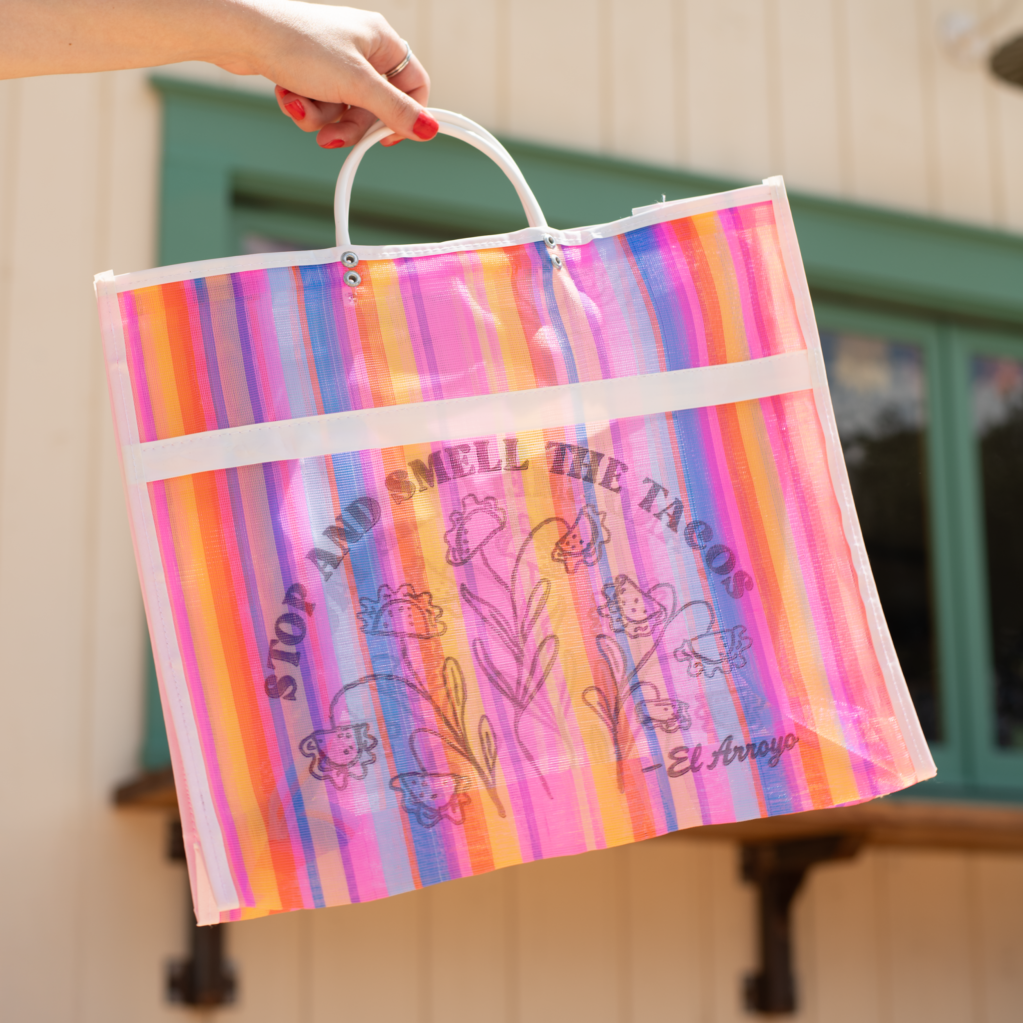 El Arroyo - Mesh Market Tote - Smell The Tacos by El Arroyo at Confetti Gift and Party Tuscaloosa Alabama